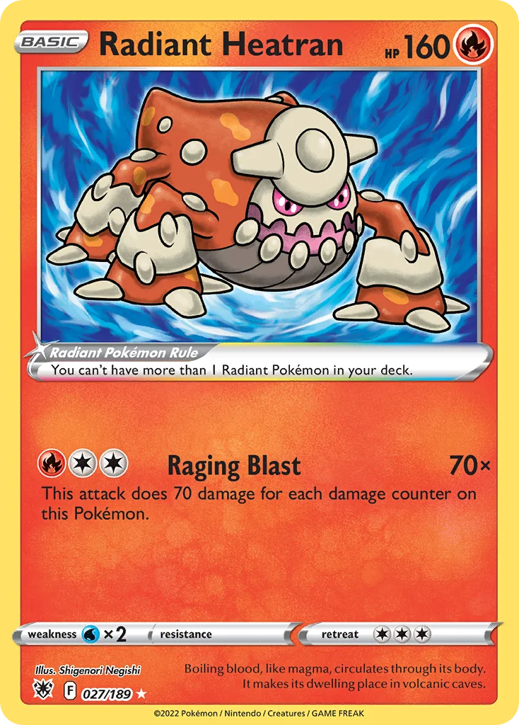 Radiant Heatran Pokemon card