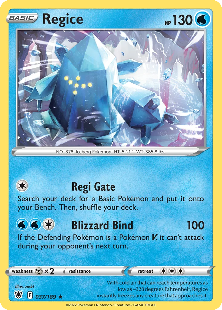 Regice Pokemon card