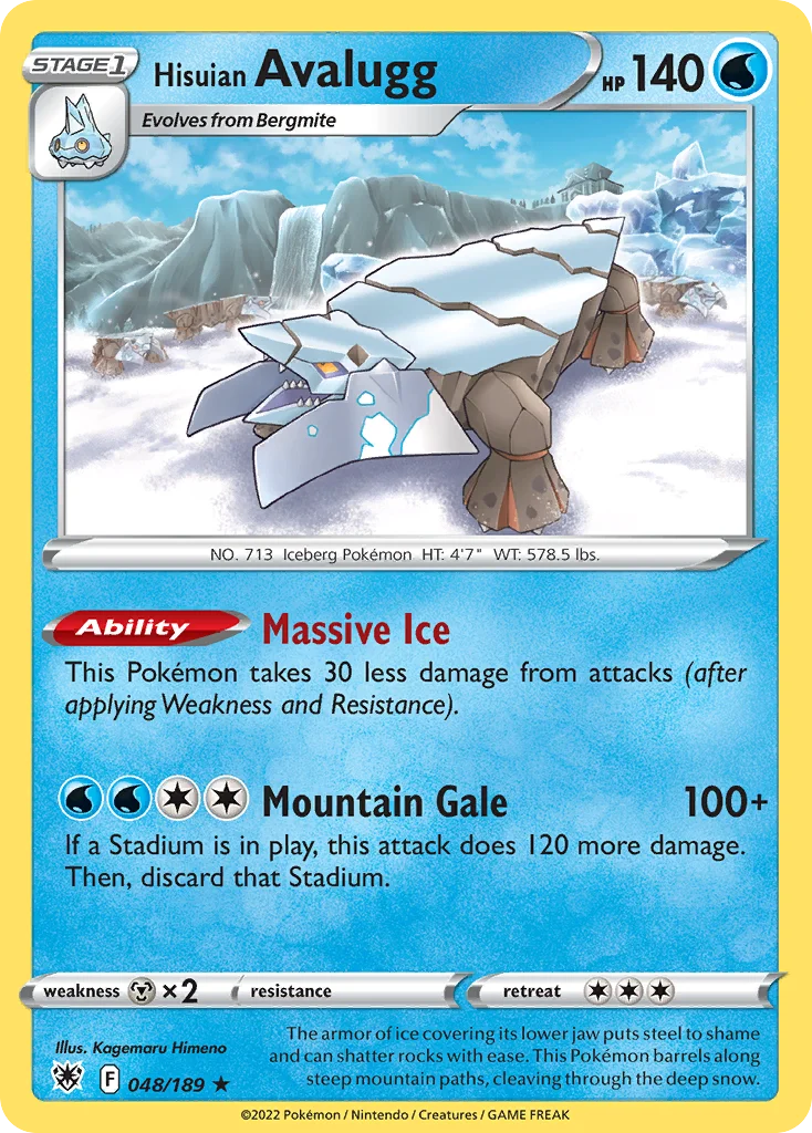 Hisuian Avalugg Pokemon card