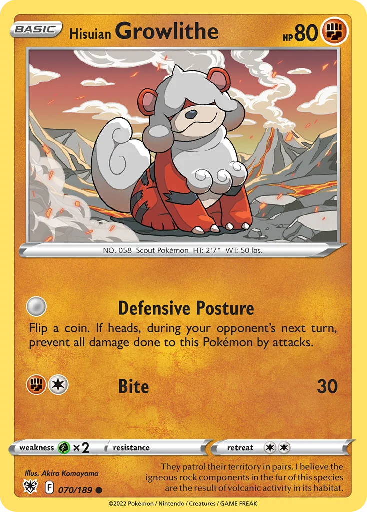 Hisuian Growlithe Pokemon card