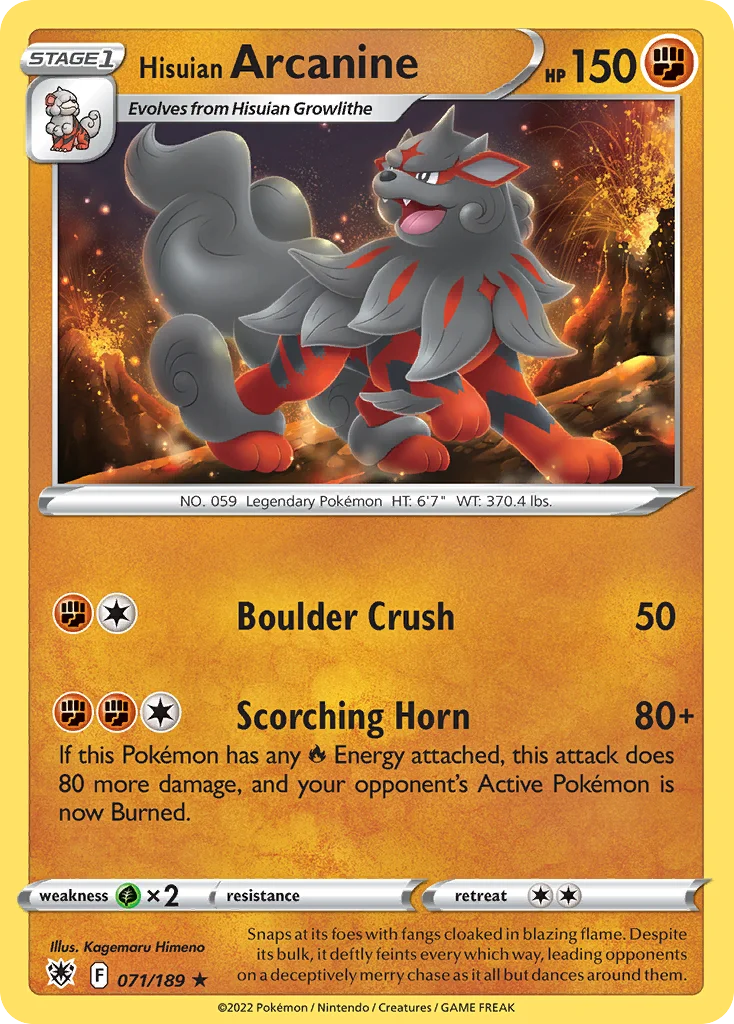 Hisuian Arcanine Pokemon card