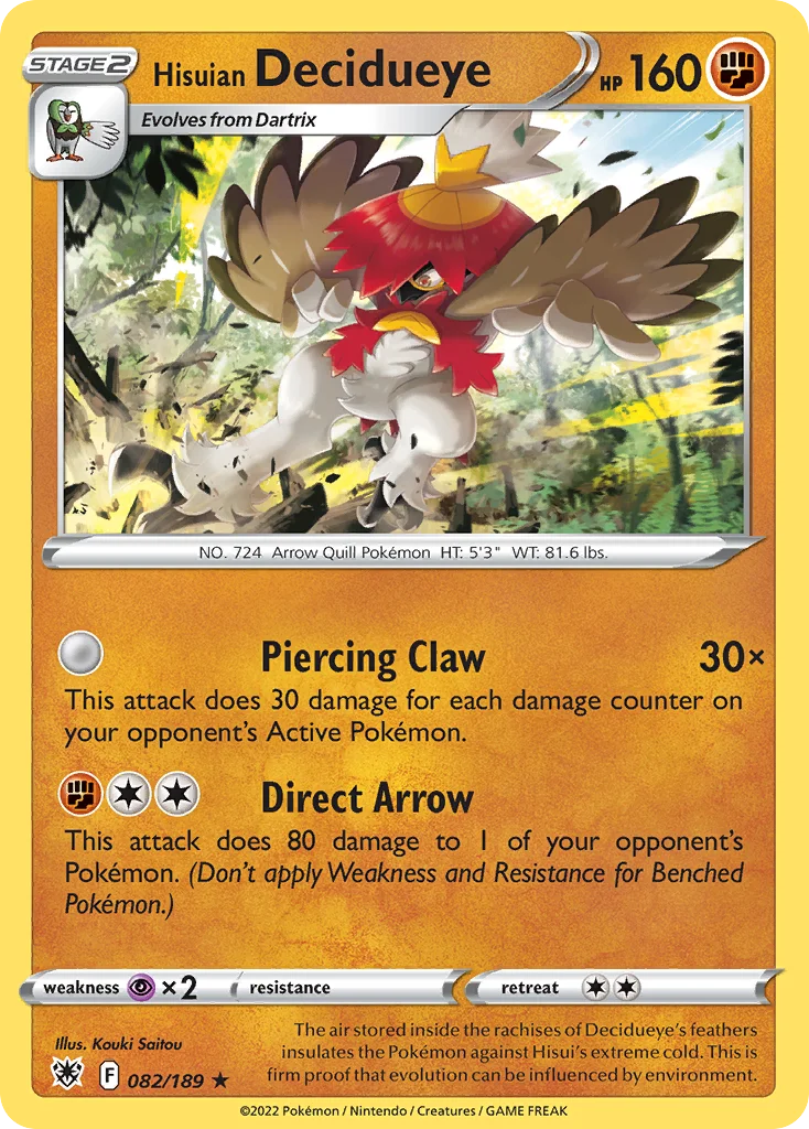 Hisuian Decidueye Pokemon card