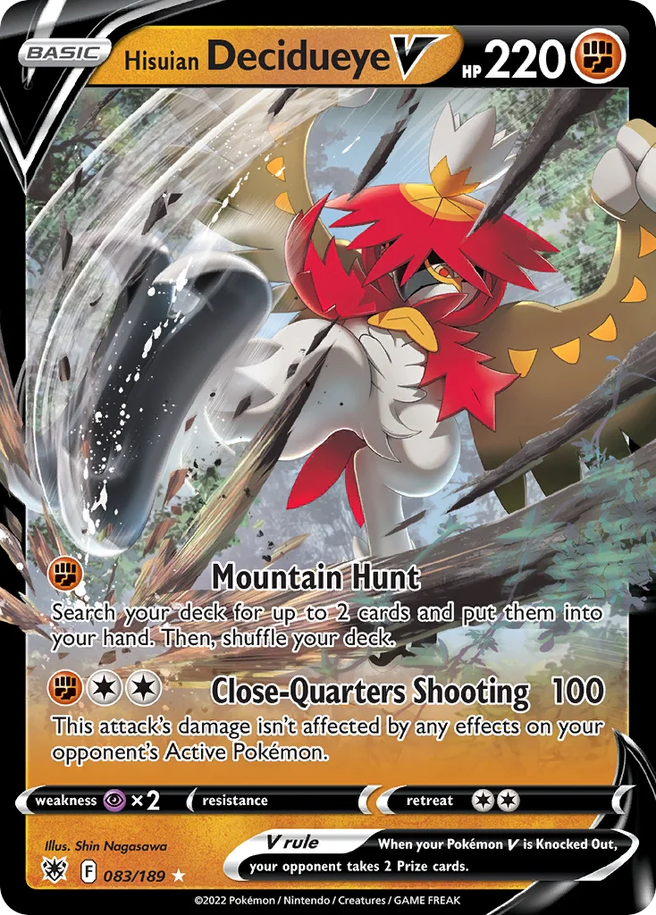 Hisuian Decidueye V Pokemon card