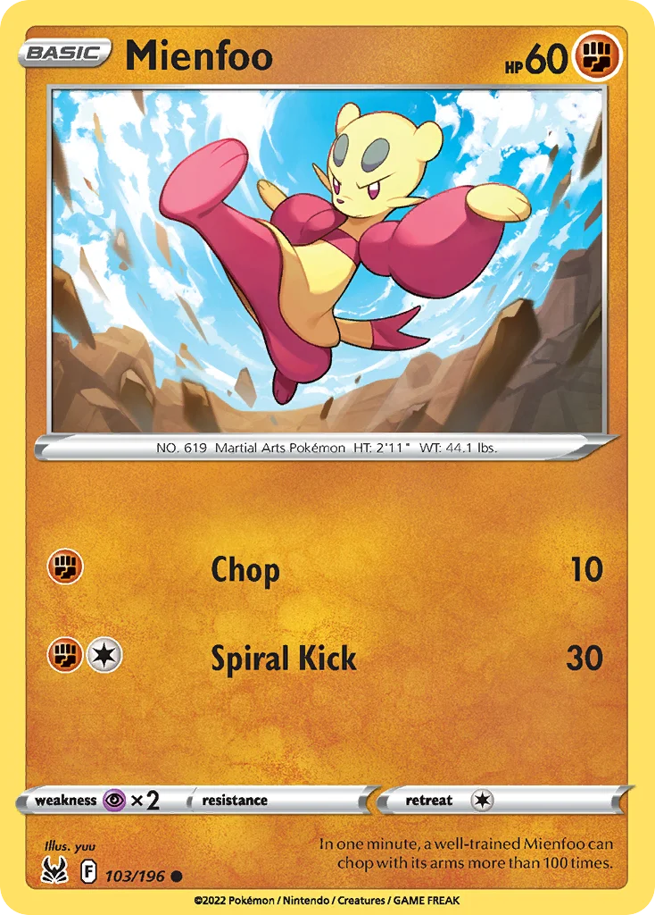 Mienfoo Pokemon card