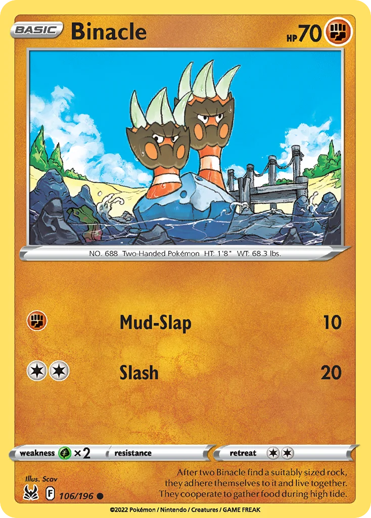 Binacle Pokemon card