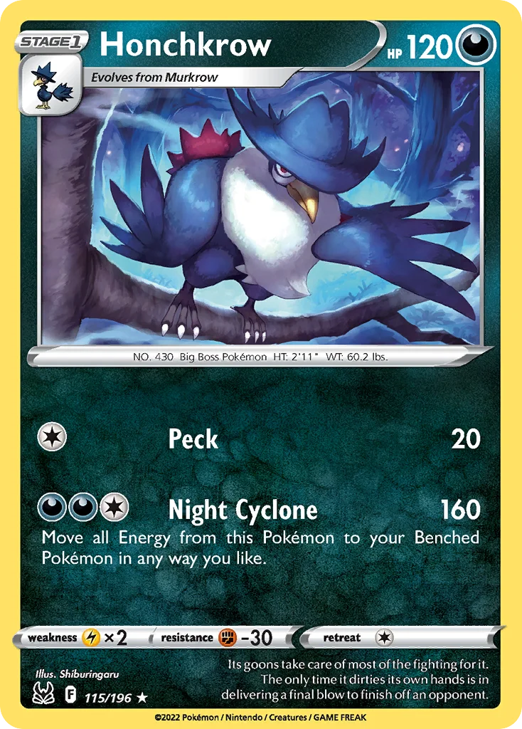 Honchkrow Pokemon card