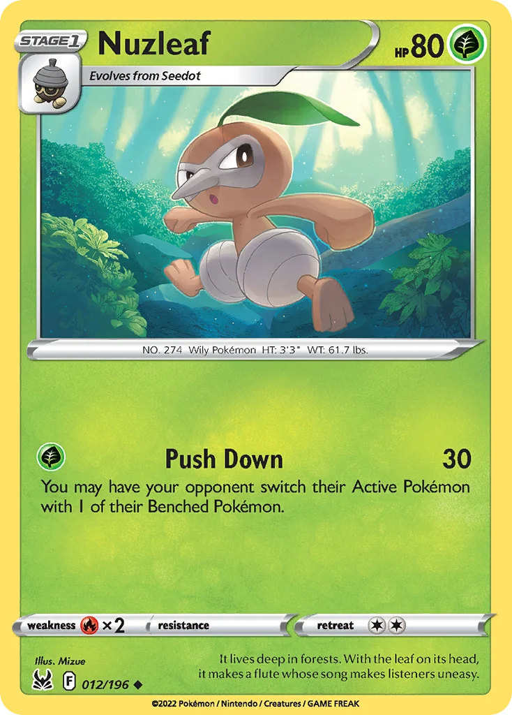 Nuzleaf Pokemon card