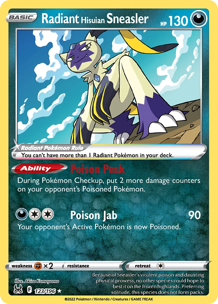 Radiant Hisuian Sneasler Pokemon card