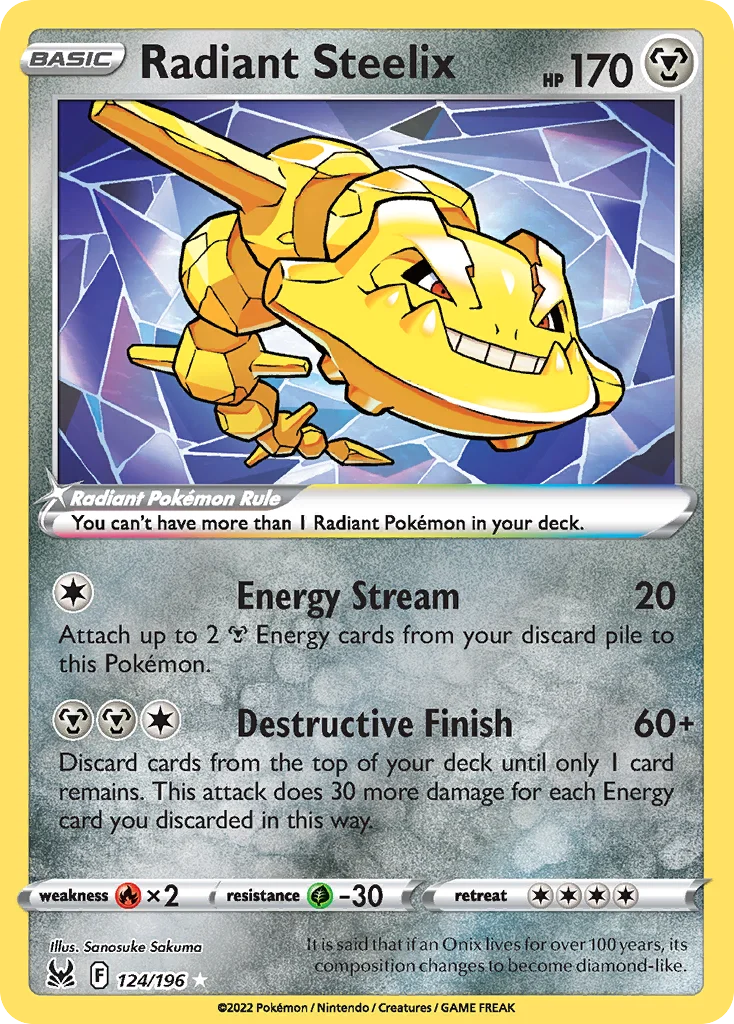 Radiant Steelix Pokemon card
