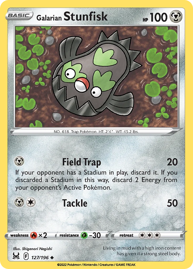 Galarian Stunfisk Pokemon card