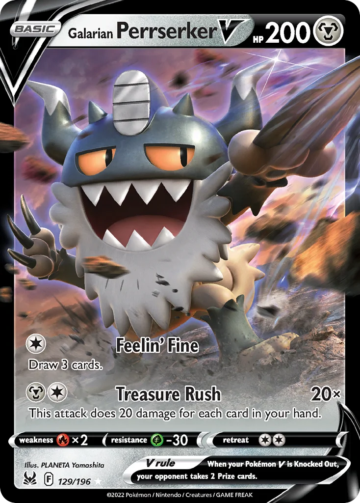 Galarian Perrserker V Pokemon card