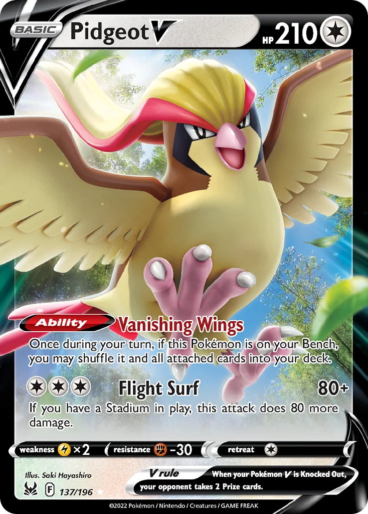 Pidgeot V Pokemon card