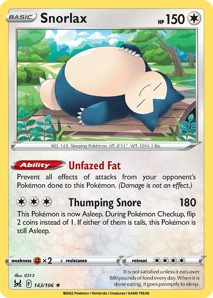 Snorlax Pokemon card