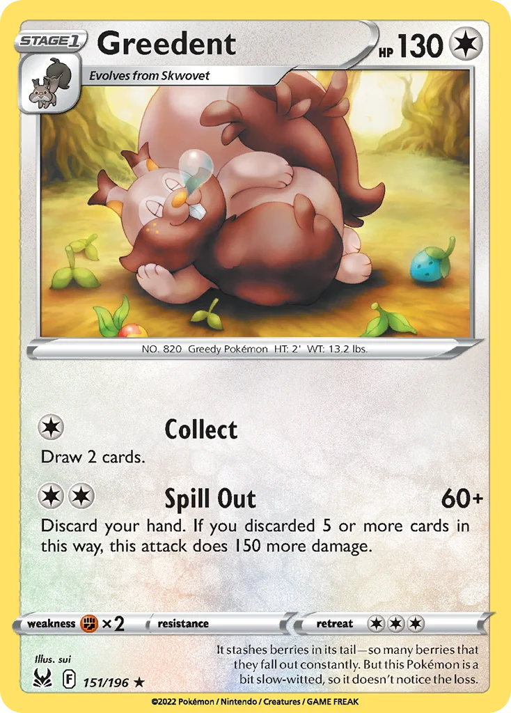 Greedent Pokemon card