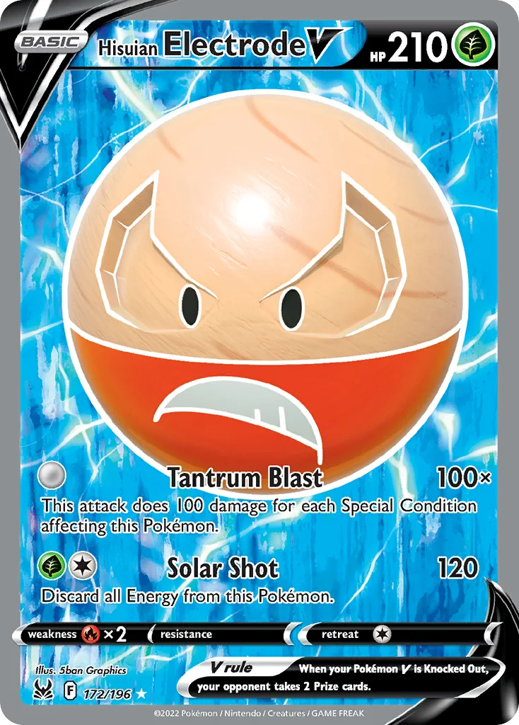 Hisuian Electrode V Pokemon card