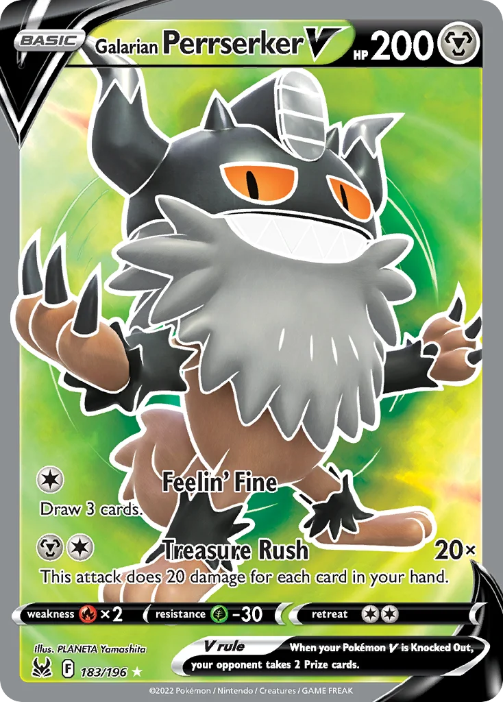 Galarian Perrserker V Pokemon card