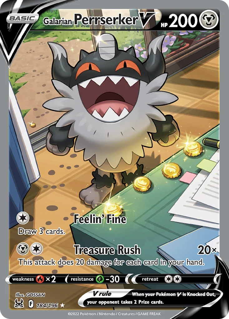 Galarian Perrserker V Pokemon card