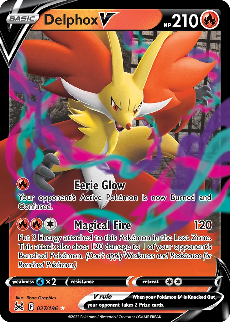 Delphox V Pokemon card