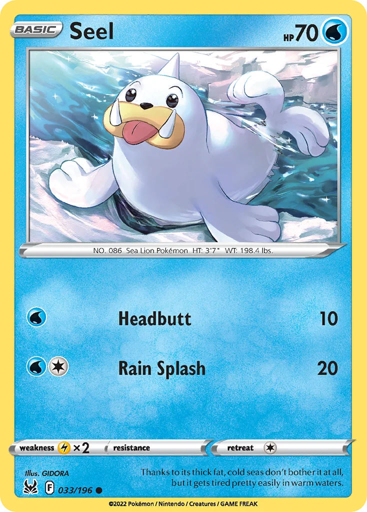Seel Pokemon card