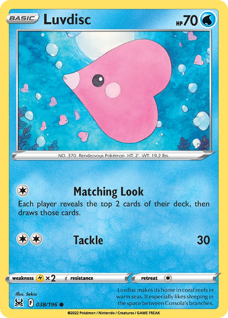 Luvdisc Pokemon card