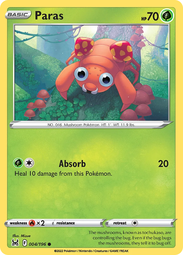 Paras Pokemon card
