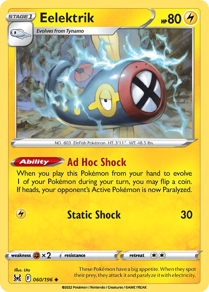 Eelektrik Pokemon card