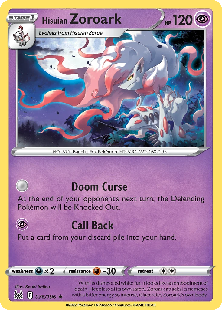 Hisuian Zoroark Pokemon card