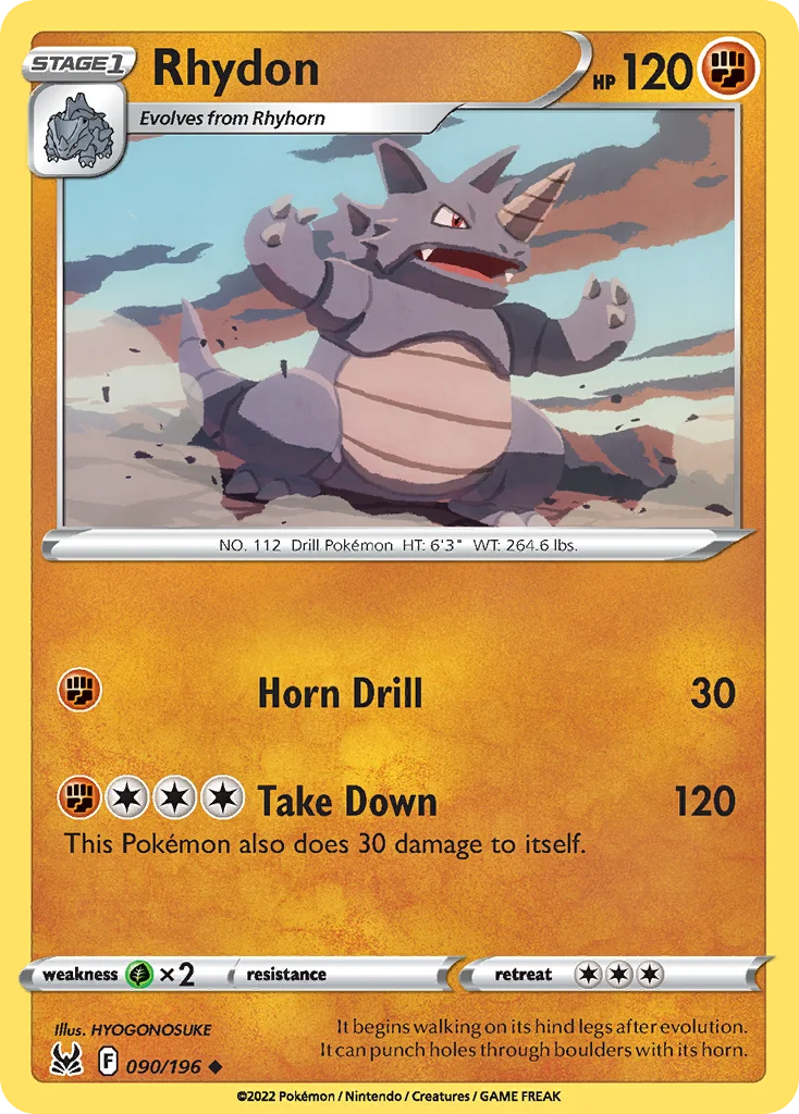 Rhydon Pokemon card