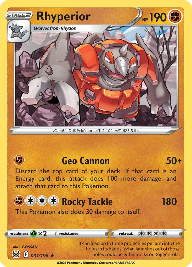 Rhyperior Pokemon card
