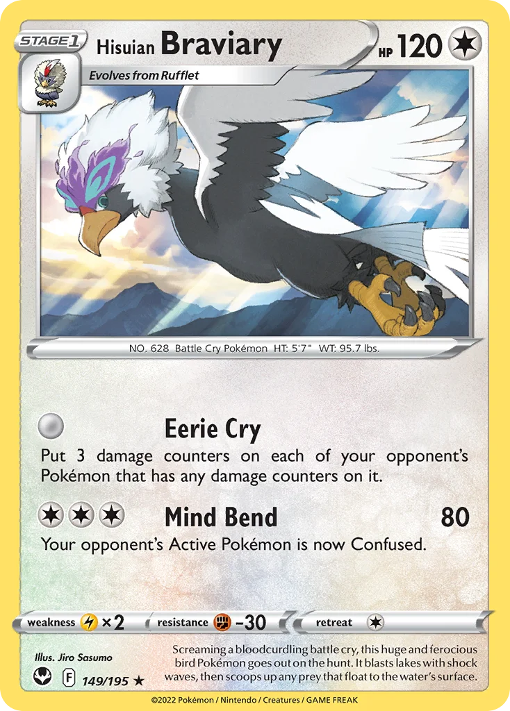 Hisuian Braviary Pokemon card