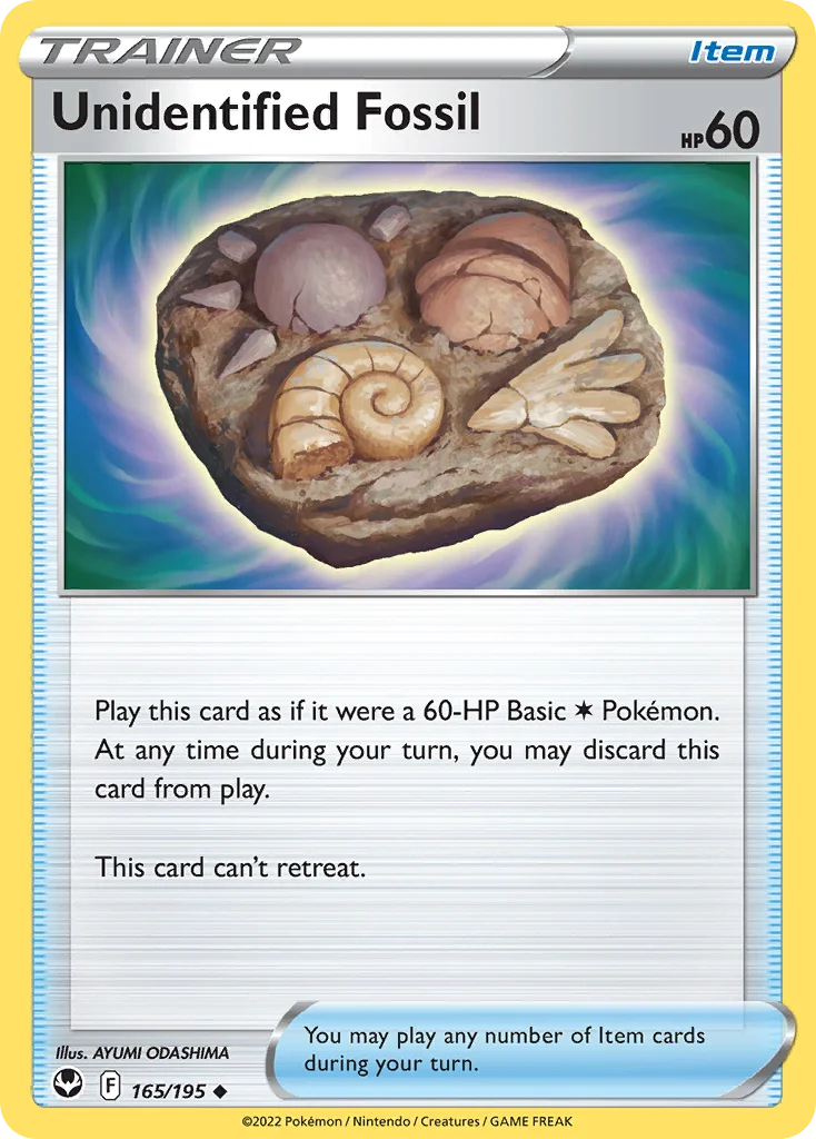 Unidentified Fossil Pokemon card