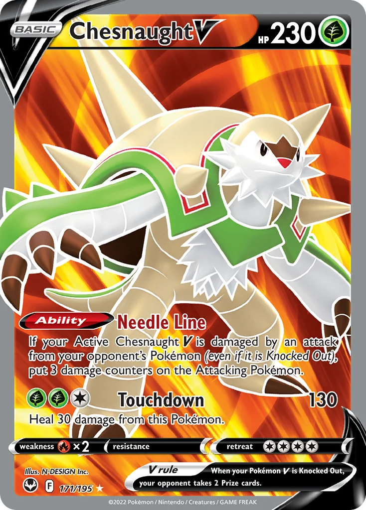 Chesnaught V Pokemon card