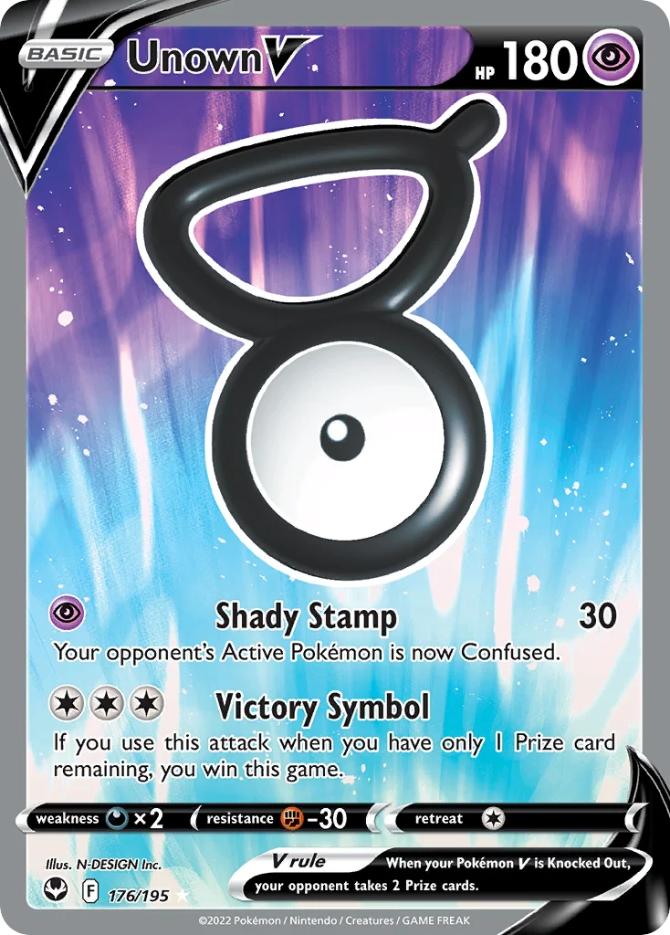 Unown V Pokemon card
