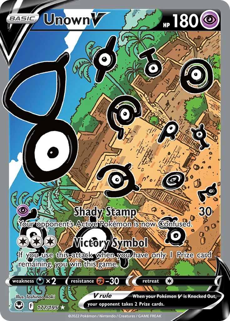 Unown V Pokemon card