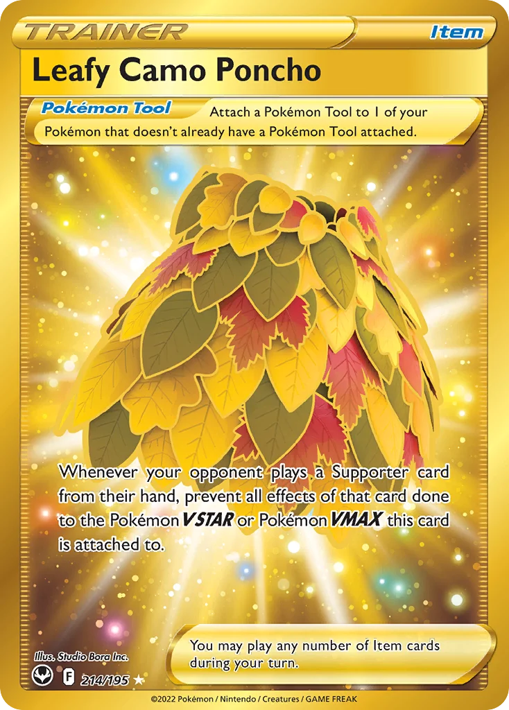 Leafy Camo Poncho Pokemon card