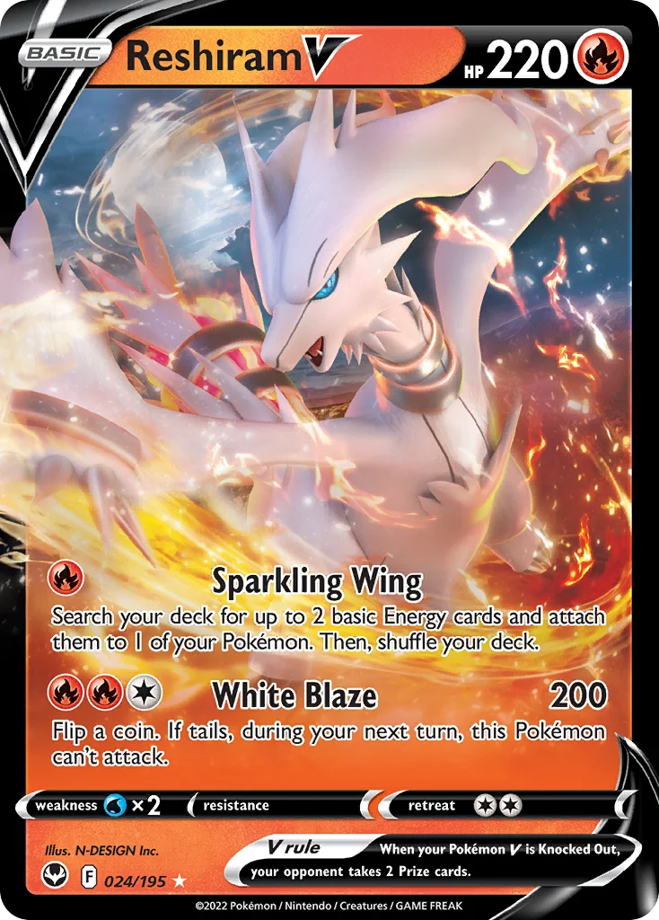 Reshiram V Pokemon card