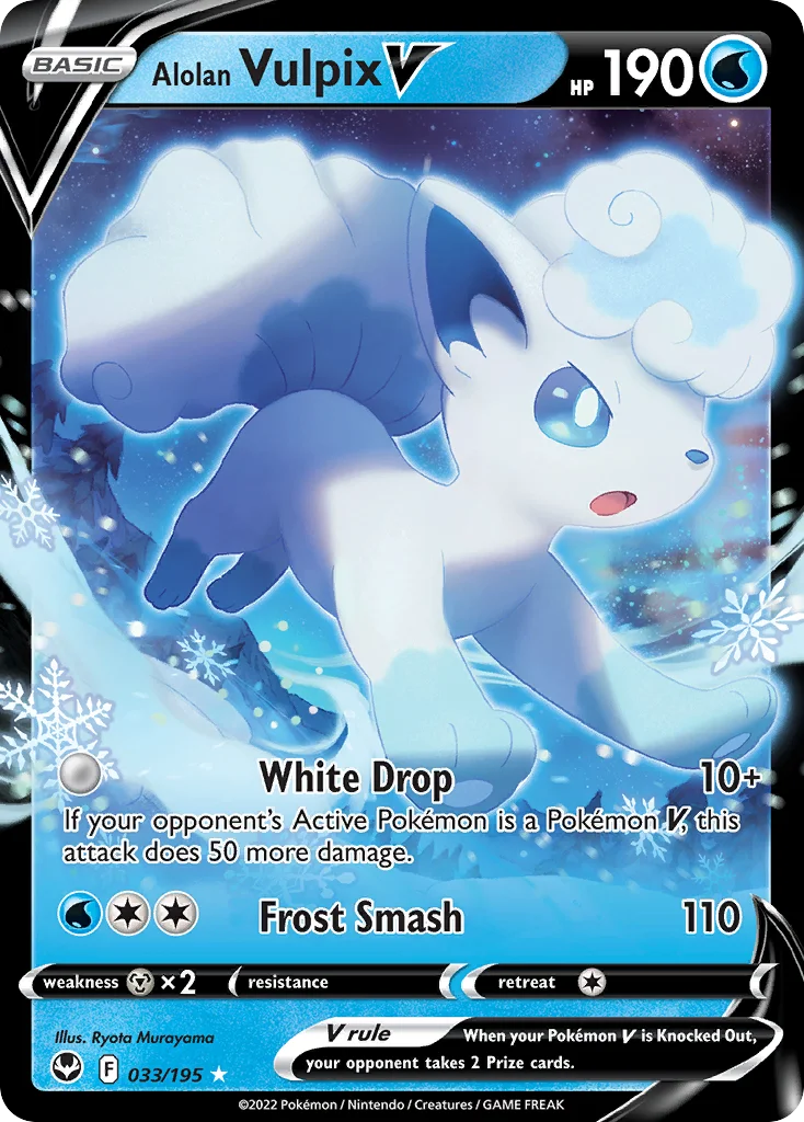 Alolan Vulpix V Pokemon card