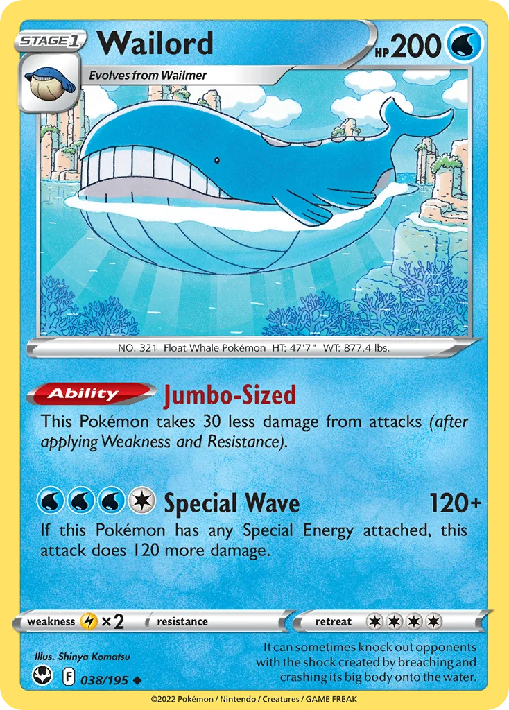 Wailord Pokemon card