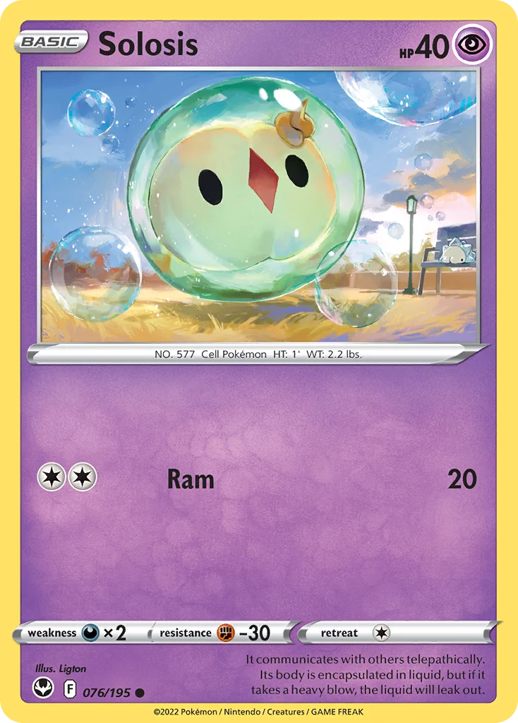 Solosis Pokemon card