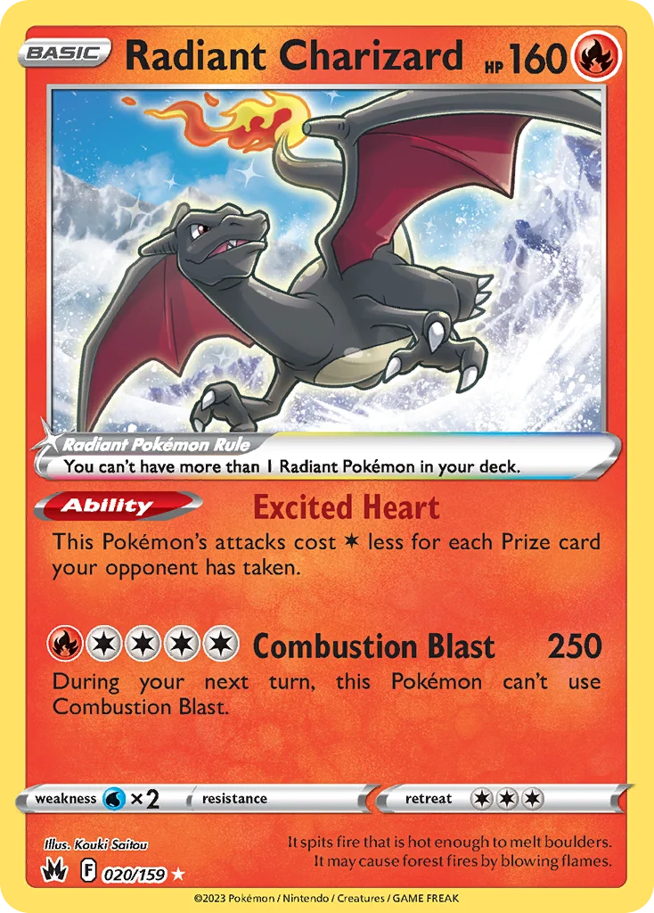 Radiant Charizard Pokemon card