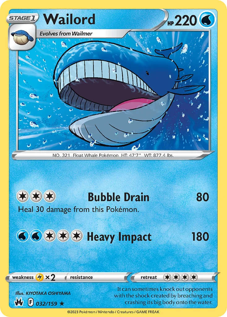 Wailord Pokemon card