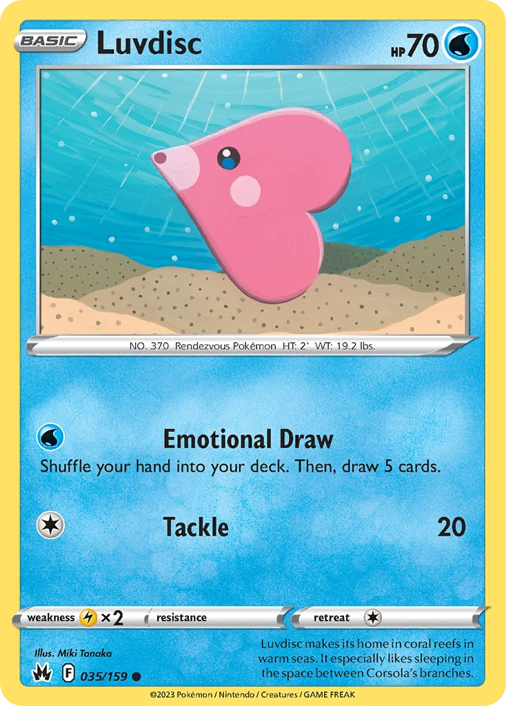 Luvdisc Pokemon card