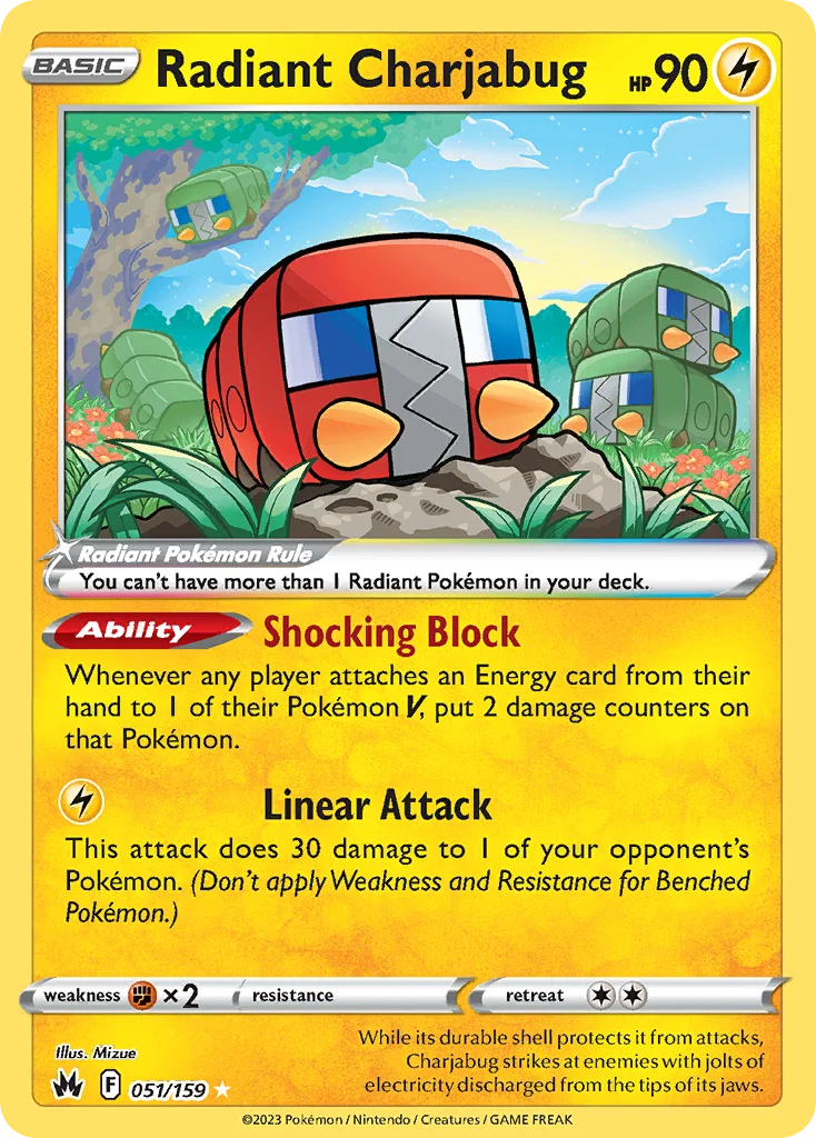 Radiant Charjabug Pokemon card