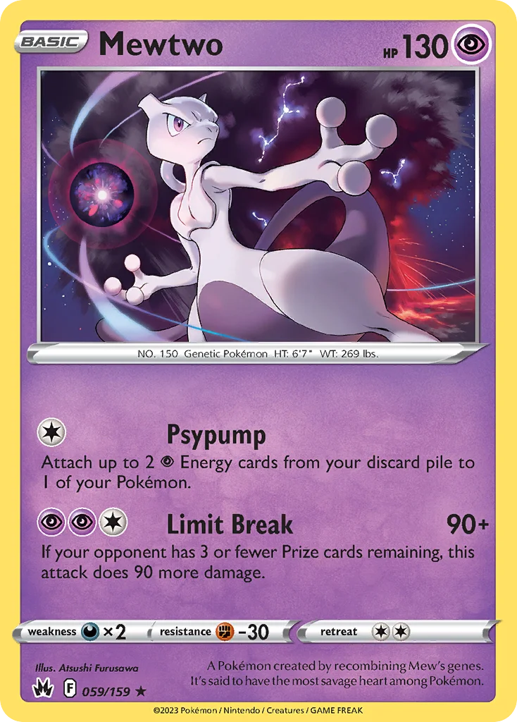 Mewtwo Pokemon card