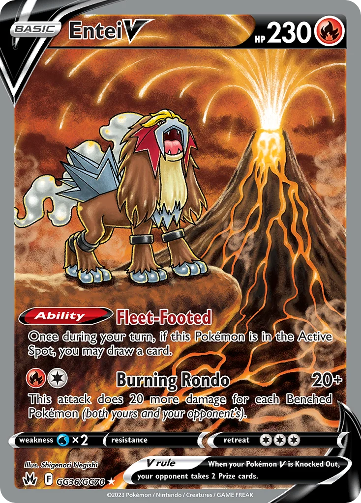 Entei V Pokemon card