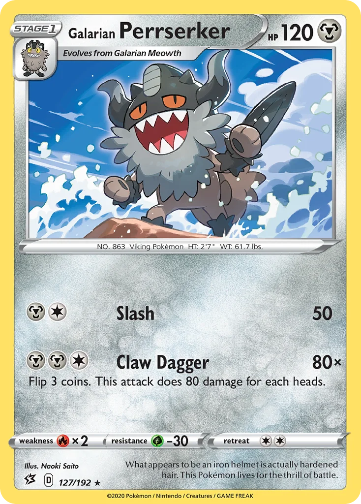 Galarian Perrserker Pokemon card