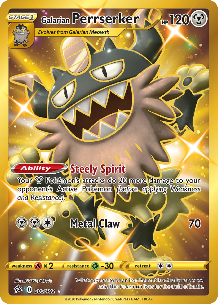 Galarian Perrserker Pokemon card