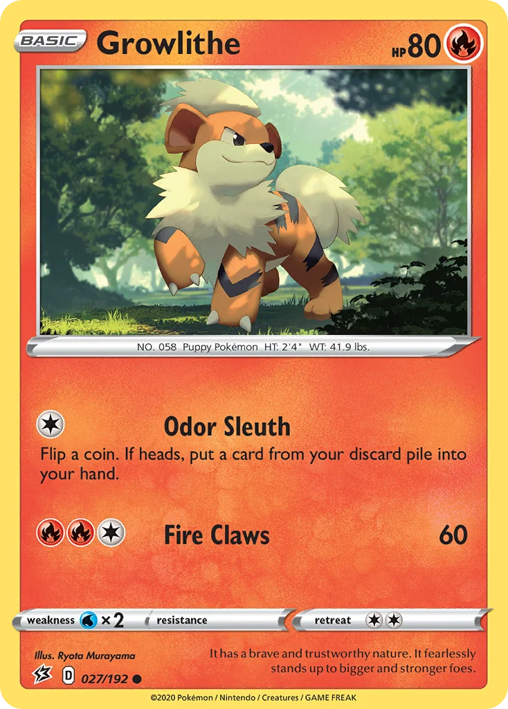 Growlithe Pokemon card