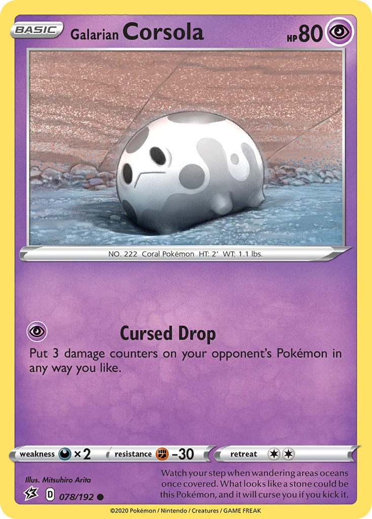 Galarian Corsola Pokemon card