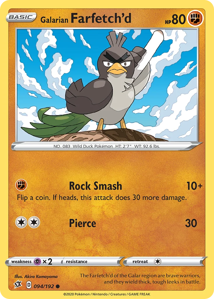 Galarian Farfetch'd Pokemon card